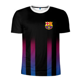 Мужская футболка 3D спортивная с принтом FC Barcelona Color Line в Белгороде, 100% полиэстер с улучшенными характеристиками | приталенный силуэт, круглая горловина, широкие плечи, сужается к линии бедра | Тематика изображения на принте: fc barcelona | fcb | барселона | спорт | спортивные | фк | футбол