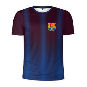 Мужская футболка 3D спортивная с принтом FC Barcelona Gradient в Белгороде, 100% полиэстер с улучшенными характеристиками | приталенный силуэт, круглая горловина, широкие плечи, сужается к линии бедра | fc | fc barcelona | fcb | барселона | спорт | спортивные | фк | футбол