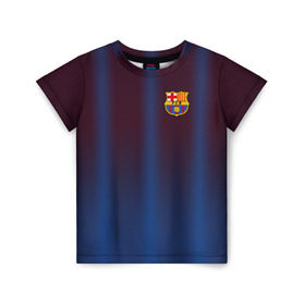 Детская футболка 3D с принтом FC Barcelona Gradient в Белгороде, 100% гипоаллергенный полиэфир | прямой крой, круглый вырез горловины, длина до линии бедер, чуть спущенное плечо, ткань немного тянется | fc | fc barcelona | fcb | барселона | спорт | спортивные | фк | футбол