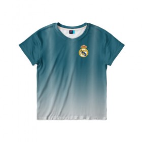 Детская футболка 3D с принтом Real Madrid 2018 Gradient в Белгороде, 100% гипоаллергенный полиэфир | прямой крой, круглый вырез горловины, длина до линии бедер, чуть спущенное плечо, ткань немного тянется | Тематика изображения на принте: 