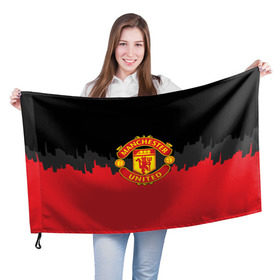 Флаг 3D с принтом Manchester United 2018 Paints в Белгороде, 100% полиэстер | плотность ткани — 95 г/м2, размер — 67 х 109 см. Принт наносится с одной стороны | fc | manchester united | манчестер юнайтед | спорт | спортивные | фк | футбол