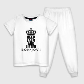 Детская пижама хлопок с принтом Keep calm and listen BJ в Белгороде, 100% хлопок |  брюки и футболка прямого кроя, без карманов, на брюках мягкая резинка на поясе и по низу штанин
 | 
