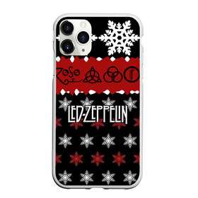 Чехол для iPhone 11 Pro Max матовый с принтом Праздничный Led Zeppelin в Белгороде, Силикон |  | Тематика изображения на принте: led zeppelin | блюз | группа | джимми пейдж | джон генри бонэм | джон пол джонс | знак | красный | лед зепелен | лед зеппелин | метал | надпись | новогодний | новый год | праздник | роберт плант | рождество