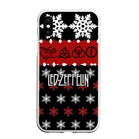 Чехол для iPhone XS Max матовый с принтом Праздничный Led Zeppelin в Белгороде, Силикон | Область печати: задняя сторона чехла, без боковых панелей | Тематика изображения на принте: led zeppelin | блюз | группа | джимми пейдж | джон генри бонэм | джон пол джонс | знак | красный | лед зепелен | лед зеппелин | метал | надпись | новогодний | новый год | праздник | роберт плант | рождество