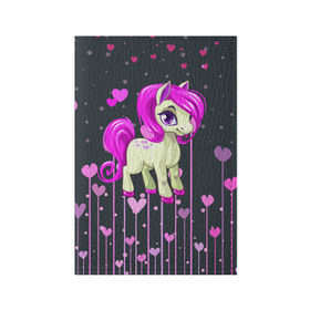 Обложка для паспорта матовая кожа с принтом Pony в Белгороде, натуральная матовая кожа | размер 19,3 х 13,7 см; прозрачные пластиковые крепления | pink | poni | pony | лошадка | лошадь | пони | розовый