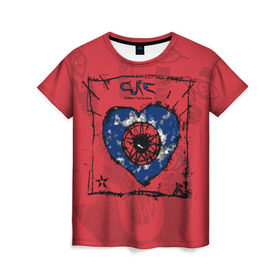 Женская футболка 3D с принтом The Cure в Белгороде, 100% полиэфир ( синтетическое хлопкоподобное полотно) | прямой крой, круглый вырез горловины, длина до линии бедер | robert smith | rock band | the cure | uk | британия | роберт смит | рок группа