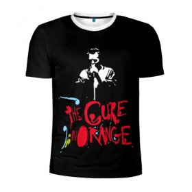 Мужская футболка 3D спортивная с принтом The Cure в Белгороде, 100% полиэстер с улучшенными характеристиками | приталенный силуэт, круглая горловина, широкие плечи, сужается к линии бедра | Тематика изображения на принте: robert smith | rock band | the cure | uk | британия | роберт смит | рок группа
