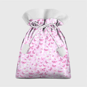 Подарочный 3D мешок с принтом Розовые бабочки в Белгороде, 100% полиэстер | Размер: 29*39 см | 