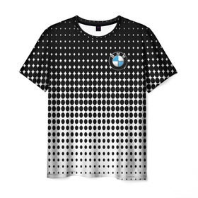 Мужская футболка 3D с принтом BMW 2018 Black and White IV в Белгороде, 100% полиэфир | прямой крой, круглый вырез горловины, длина до линии бедер | bmw | автомобильные | бмв | машины