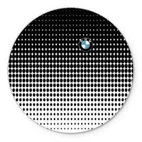 Коврик круглый с принтом BMW 2018 Black and White IV в Белгороде, резина и полиэстер | круглая форма, изображение наносится на всю лицевую часть | bmw | автомобильные | бмв | машины