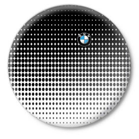 Значок с принтом BMW 2018 Black and White IV в Белгороде,  металл | круглая форма, металлическая застежка в виде булавки | bmw | автомобильные | бмв | машины