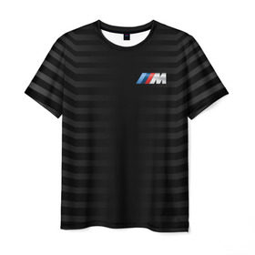 Мужская футболка 3D с принтом BMW M BLACK & GREY в Белгороде, 100% полиэфир | прямой крой, круглый вырез горловины, длина до линии бедер | bmw | автомобильные | бмв | машины