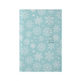 Обложка для паспорта матовая кожа с принтом Мелодия Рождества в Белгороде, натуральная матовая кожа | размер 19,3 х 13,7 см; прозрачные пластиковые крепления | Тематика изображения на принте: новый год | снег | снежинки