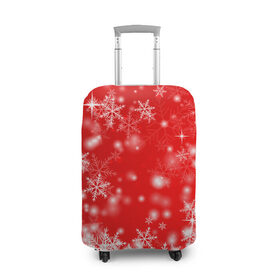 Чехол для чемодана 3D с принтом Новогоднее чудо 2 в Белгороде, 86% полиэфир, 14% спандекс | двустороннее нанесение принта, прорези для ручек и колес | новый год | снег | снежинки