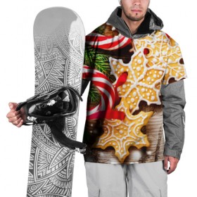 Накидка на куртку 3D с принтом Однажды в Сочельник в Белгороде, 100% полиэстер |  | Тематика изображения на принте: елка | новый год снег | пряники | сладость | снежинки