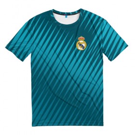 Мужская футболка 3D с принтом Real Madrid 2018 Sportwear в Белгороде, 100% полиэфир | прямой крой, круглый вырез горловины, длина до линии бедер | Тематика изображения на принте: 