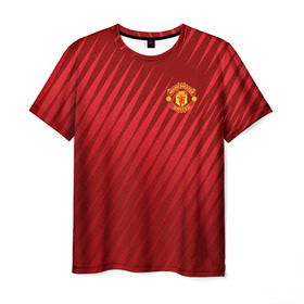 Мужская футболка 3D с принтом Manchester United Sportwear в Белгороде, 100% полиэфир | прямой крой, круглый вырез горловины, длина до линии бедер | emirates | fc | manchester united | геометрия | манчестер юнайтед | спорт | футбол | футбольный клуб | эмблема