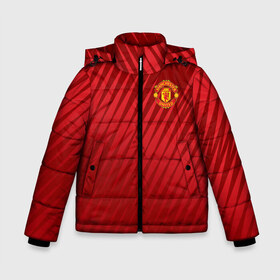 Зимняя куртка для мальчиков 3D с принтом Manchester United Sportwear в Белгороде, ткань верха — 100% полиэстер; подклад — 100% полиэстер, утеплитель — 100% полиэстер | длина ниже бедра, удлиненная спинка, воротник стойка и отстегивающийся капюшон. Есть боковые карманы с листочкой на кнопках, утяжки по низу изделия и внутренний карман на молнии. 

Предусмотрены светоотражающий принт на спинке, радужный светоотражающий элемент на пуллере молнии и на резинке для утяжки | emirates | fc | manchester united | геометрия | манчестер юнайтед | спорт | футбол | футбольный клуб | эмблема