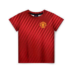 Детская футболка 3D с принтом Manchester United Sportwear в Белгороде, 100% гипоаллергенный полиэфир | прямой крой, круглый вырез горловины, длина до линии бедер, чуть спущенное плечо, ткань немного тянется | Тематика изображения на принте: emirates | fc | manchester united | геометрия | манчестер юнайтед | спорт | футбол | футбольный клуб | эмблема