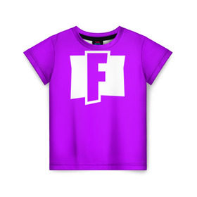Детская футболка 3D с принтом F Fortnite в Белгороде, 100% гипоаллергенный полиэфир | прямой крой, круглый вырез горловины, длина до линии бедер, чуть спущенное плечо, ткань немного тянется | fortnite