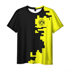 Мужская футболка 3D с принтом Borussia 2018 Geometry Sport в Белгороде, 100% полиэфир | прямой крой, круглый вырез горловины, длина до линии бедер | боруссия | дортмунд