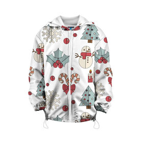 Детская куртка 3D с принтом Светлое Рождество в Белгороде, 100% полиэстер | застежка — молния, подол и капюшон оформлены резинкой с фиксаторами, по бокам — два кармана без застежек, один потайной карман на груди, плотность верхнего слоя — 90 г/м2; плотность флисового подклада — 260 г/м2 | 