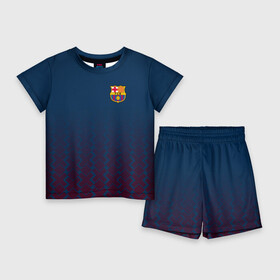 Детский костюм с шортами 3D с принтом FC Barca 2018 Creative uniform в Белгороде,  |  | fc | fc barcelona | fcb | барселона | спорт | спортивные | фк | футбол