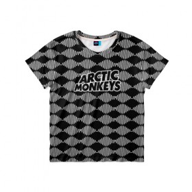 Детская футболка 3D с принтом Arctic Monkeys в Белгороде, 100% гипоаллергенный полиэфир | прямой крой, круглый вырез горловины, длина до линии бедер, чуть спущенное плечо, ткань немного тянется | 