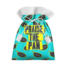Подарочный 3D мешок с принтом Praise The Pan в Белгороде, 100% полиэстер | Размер: 29*39 см | Тематика изображения на принте: battle royale | playerunknown | playerunknowns | playerunknowns battlegrounds | pubg | онлайн игра