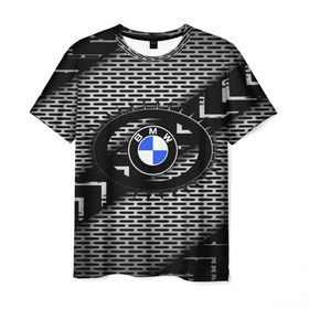 Мужская футболка 3D с принтом BMW Carboniferous 2018 в Белгороде, 100% полиэфир | прямой крой, круглый вырез горловины, длина до линии бедер | abstraction | carboniferous | карбон | текстуры