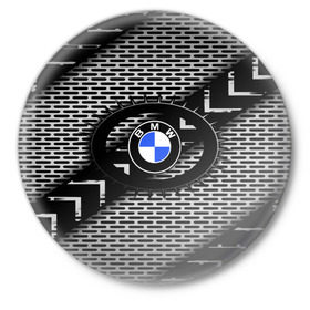 Значок с принтом BMW Carboniferous 2018 в Белгороде,  металл | круглая форма, металлическая застежка в виде булавки | abstraction | carboniferous | карбон | текстуры