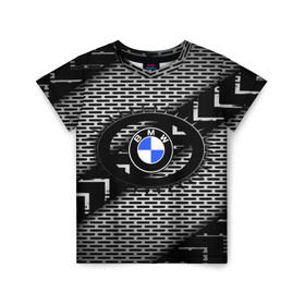 Детская футболка 3D с принтом BMW Carboniferous 2018 в Белгороде, 100% гипоаллергенный полиэфир | прямой крой, круглый вырез горловины, длина до линии бедер, чуть спущенное плечо, ткань немного тянется | abstraction | carboniferous | карбон | текстуры
