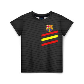 Детская футболка 3D с принтом FC Barca 2018 Испания в Белгороде, 100% гипоаллергенный полиэфир | прямой крой, круглый вырез горловины, длина до линии бедер, чуть спущенное плечо, ткань немного тянется | fc | fc barcelona | fcb | барселона | спорт | спортивные | фк | футбол