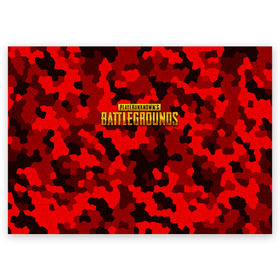 Поздравительная открытка с принтом PUBG Red Military в Белгороде, 100% бумага | плотность бумаги 280 г/м2, матовая, на обратной стороне линовка и место для марки
 | battle royal | playerunknowns battlegrounds | pubg | пабг | пубг