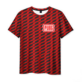 Мужская футболка 3D с принтом PUBG Red Line в Белгороде, 100% полиэфир | прямой крой, круглый вырез горловины, длина до линии бедер | Тематика изображения на принте: playerunknowns battlegrounds | pubg | шутеры