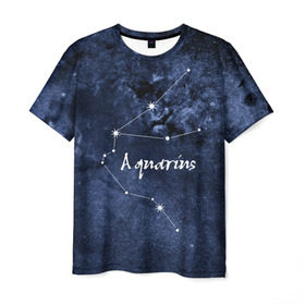 Мужская футболка 3D с принтом Водолей (Aquarius) в Белгороде, 100% полиэфир | прямой крой, круглый вырез горловины, длина до линии бедер | aquarius | водолей | звезды | знаки зодиака | космос | созвездие
