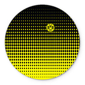Коврик круглый с принтом FC Borussia 2018 Original #2 в Белгороде, резина и полиэстер | круглая форма, изображение наносится на всю лицевую часть | borussia dortmund | fc | боруссия | спорт | спортивные | фк | футбол