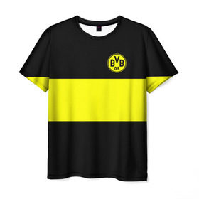 Мужская футболка 3D с принтом Borussia 2018 Black and Yellow в Белгороде, 100% полиэфир | прямой крой, круглый вырез горловины, длина до линии бедер | боруссия | дортмунд