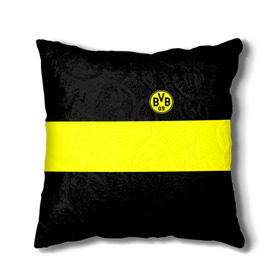 Подушка 3D с принтом Borussia 2018 Black and Yellow в Белгороде, наволочка – 100% полиэстер, наполнитель – холлофайбер (легкий наполнитель, не вызывает аллергию). | состоит из подушки и наволочки. Наволочка на молнии, легко снимается для стирки | боруссия | дортмунд