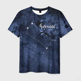 Мужская футболка 3D с принтом Близнецы (Gemini) в Белгороде, 100% полиэфир | прямой крой, круглый вырез горловины, длина до линии бедер | gemini | близнецы | звезды | знаки зодиака | космос | созвездие