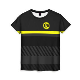 Женская футболка 3D с принтом FC Borussia 2018 Original #3 в Белгороде, 100% полиэфир ( синтетическое хлопкоподобное полотно) | прямой крой, круглый вырез горловины, длина до линии бедер | боруссия | дортмунд