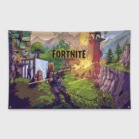 Флаг-баннер с принтом Fortnite Королевская битва в Белгороде, 100% полиэстер | размер 67 х 109 см, плотность ткани — 95 г/м2; по краям флага есть четыре люверса для крепления | epic games | fort | fortnite battle | fortnite battle royale | fortnite royale | survival | королевский битва