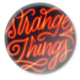 Значок с принтом Stranger things 2 в Белгороде,  металл | круглая форма, металлическая застежка в виде булавки | очень странные дела