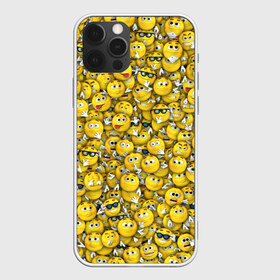 Чехол для iPhone 12 Pro Max с принтом Веселые смайлики в Белгороде, Силикон |  | emoji | smile | желтый | круглый | лица | паттерн | смайл | улыбка | эмоции