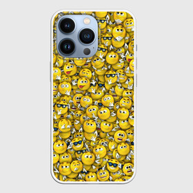 Чехол для iPhone 13 Pro с принтом Веселые смайлики в Белгороде,  |  | emoji | smile | желтый | круглый | лица | паттерн | смайл | улыбка | эмоции