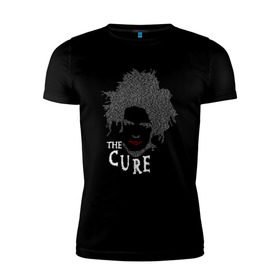 Мужская футболка премиум с принтом The Cure - face в Белгороде, 92% хлопок, 8% лайкра | приталенный силуэт, круглый вырез ворота, длина до линии бедра, короткий рукав | cure | рок