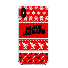 Чехол для iPhone XS Max матовый с принтом Праздничный Black Sabbath в Белгороде, Силикон | Область печати: задняя сторона чехла, без боковых панелей | black sabbath | ozzy osbourne | ангелы | билл уорд | гизер батлер | группа | знак | красный | метал | музыка | надпись | новогодний | новый год | оззи | осборн | песни | праздник | ро | рождество | рок | снежинки