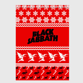 Скетчбук с принтом Праздничный Black Sabbath в Белгороде, 100% бумага
 | 48 листов, плотность листов — 100 г/м2, плотность картонной обложки — 250 г/м2. Листы скреплены сверху удобной пружинной спиралью | black sabbath | ozzy osbourne | ангелы | билл уорд | гизер батлер | группа | знак | красный | метал | музыка | надпись | новогодний | новый год | оззи | осборн | песни | праздник | ро | рождество | рок | снежинки