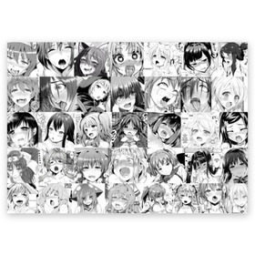 Поздравительная открытка с принтом Японская анимация в Белгороде, 100% бумага | плотность бумаги 280 г/м2, матовая, на обратной стороне линовка и место для марки
 | ahegao | anime | kodome | manga | senpai | аниме | анимэ | ахегао | кодоме | манга | меха | сенпай | юри | яой