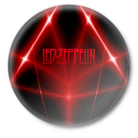 Значок с принтом Led Zeppelin в Белгороде,  металл | круглая форма, металлическая застежка в виде булавки | Тематика изображения на принте: 